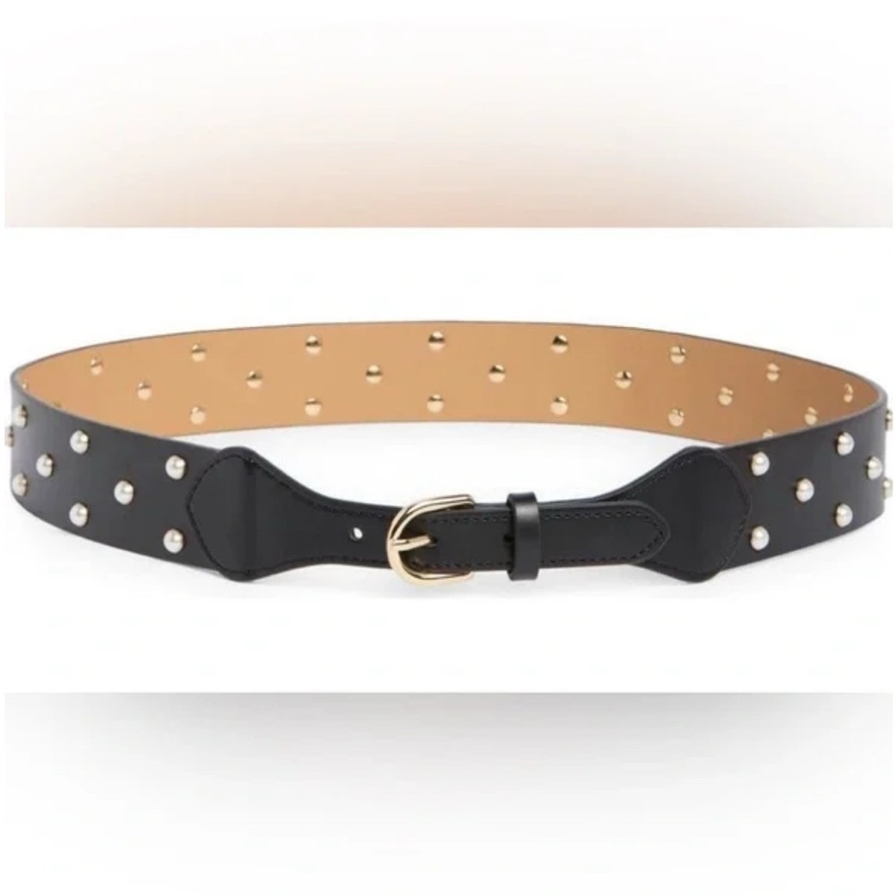 New Kate Spade Genuine Leather Belt with Faux Pearls Size Small